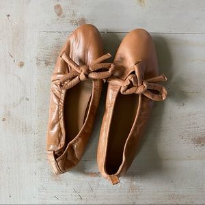 Flattered Cognac Leather Ballet Flats EU39